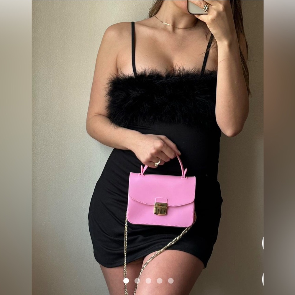 NWT XL SUGAR THRILLZ BLACK FLIRTY N' THRIVING MARABOU DRESS